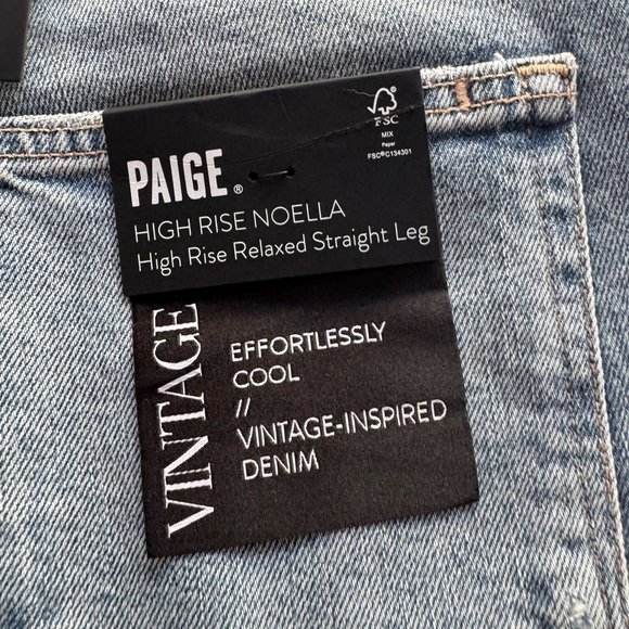 Paige Denim High Rise Noella Relaxed Straight Leg Sz. 31 Ravenna Destructed - Picture 9 of 9